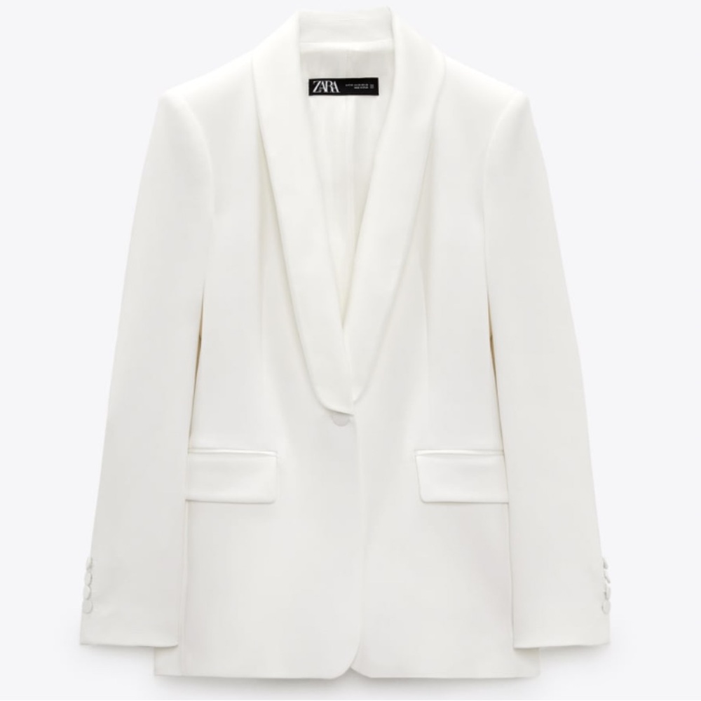 ZARA SATIN LAPEL TUXEDO JACKET